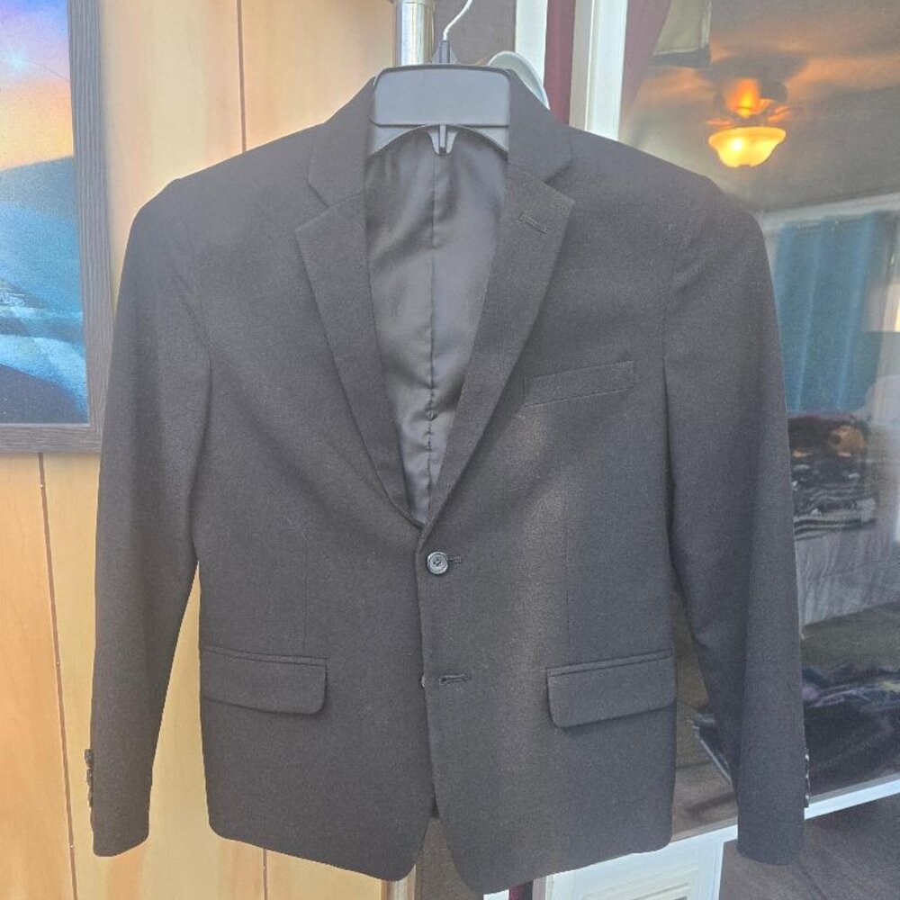 Boys Van Heusen Suit Jacket- Black Size 12 Husky